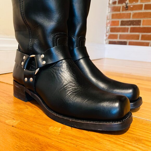 Vintage Frye Men's 87350 Size 13 M Black 14" Harness Boots Made In USA EUC - Picture 9 of 16